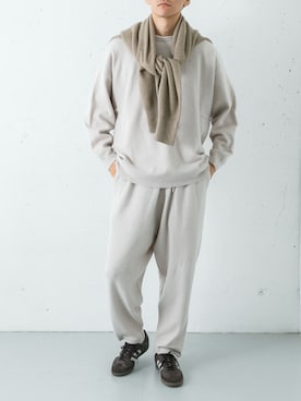 「カシミヤ」｜「アイテム（シューズ）」を使った、カワバタさん（メンズ・185cm）の秋コーディネート