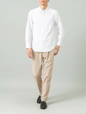 「URBAN RESEARCH ROSSO（アーバンリサーチロッソ）の『WEB限定』『XLサイズあり』ハイパフォーマンスリネンボタンダウンシャツ（シャツ/ブラウス、ホワイト系）」を使った、カワバタさん（メンズ・185cm）の春コーディネート