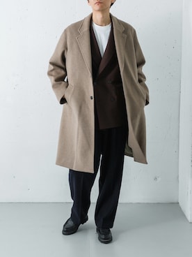 「アイテム（ローファー）」を使った、カワバタさん（メンズ・185cm）の冬コーディネート