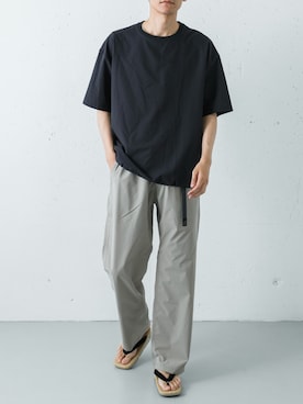 「URBAN RESEARCH（アーバンリサーチ）のCOOL DOTS SHORT-SLEEVE T-SHIRTS（Tシャツ/カットソー、ブルー系）」を使った、カワバタさん（メンズ・185cm）の夏コーディネート