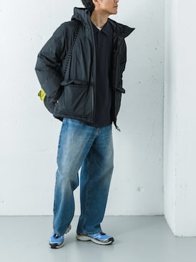 「アイテム（バックパック/リュック）」を使った、カワバタさん（メンズ・185cm）の冬コーディネート