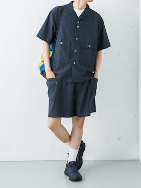 「アイテム（トップス）」を使った、カワバタさん（メンズ・185cm）の夏コーディネート