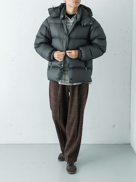 「アイテム（ダウンジャケット/コート）」を使った、カワバタさん（メンズ・185cm）の秋コーディネート