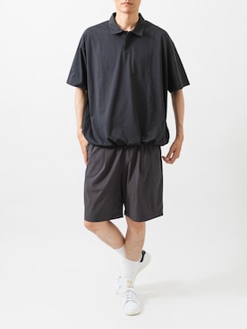「URBAN RESEARCH（アーバンリサーチ）のWide Dad　BREEZY TECH ポロシャツ（ポロシャツ、グレー系）」を使った、カワバタさん（メンズ・185cm）の夏コーディネート