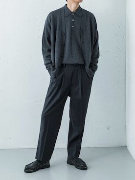 「アイテム（ローファー）」を使った、カワバタさん（メンズ・185cm）の秋コーディネート