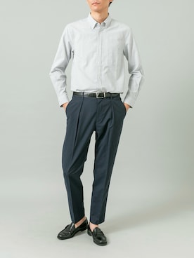 「URBAN RESEARCH ROSSO（アーバンリサーチロッソ）の『WEB限定』『XLサイズあり』ハイパフォーマンスリネンボタンダウンシャツ（シャツ/ブラウス、その他）」を使った、カワバタさん（メンズ・185cm）の春コーディネート