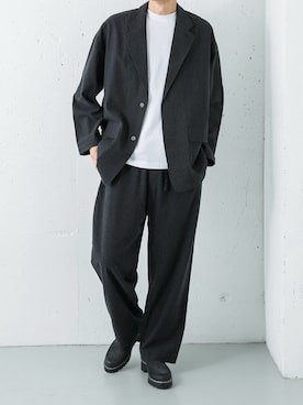 「アイテム（テーラードジャケット）」を使った、カワバタさん（メンズ・185cm）の夏コーディネート
