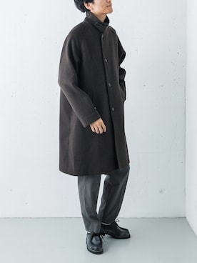 「アイテム（ステンカラーコート）」を使った、カワバタさん（メンズ・185cm）の夏コーディネート