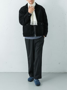 「アイテム（スウェット）」を使った、カワバタさん（メンズ・185cm）の冬コーディネート