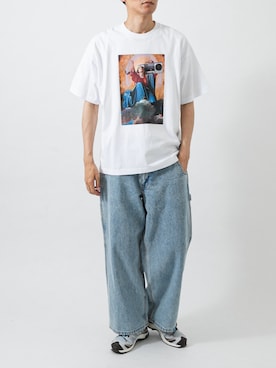 「URBAN RESEARCH（アーバンリサーチ）のI LOVE HIP HOP T-SHIRTS（Tシャツ/カットソー、ホワイト系）」を使った、カワバタさん（メンズ・185cm）の夏コーディネート