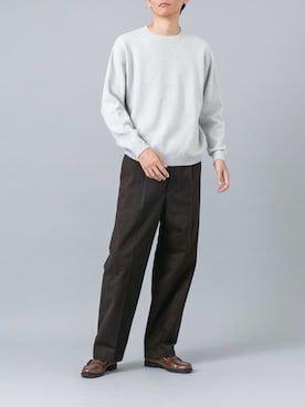 「URBAN RESEARCH ROSSO MEN（アーバンリサーチロッソメン）の『セットアップ対応』 モールスキン1タックワイドスラックス（その他パンツ、ブラウン系）」を使った、カワバタさん（メンズ・185cm）の秋コーディネート