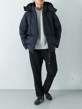 「アイテム（スニーカー）」を使った、カワバタさん（メンズ・185cm）の冬コーディネート