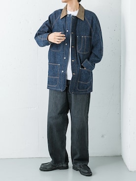 「アイテム（カバーオール）」を使った、カワバタさん（メンズ・185cm）の夏コーディネート