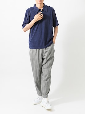 「URBAN RESEARCH Sonny Label（アーバンリサーチサニーレーベル）の配色パイルポロシャツ（ポロシャツ、ブルー系）」を使った、カワバタさん（メンズ・185cm）の夏コーディネート