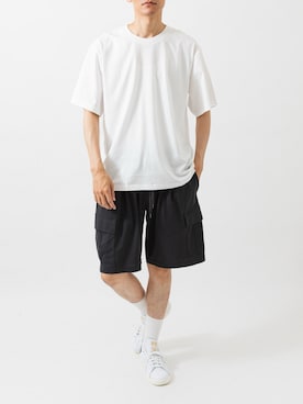 「URBAN RESEARCH（アーバンリサーチ）のLOTTO　JUST FIT COOL COTTON T-SHIRTS（Tシャツ/カットソー、ホワイト系）」を使った、カワバタさん（メンズ・185cm）の夏コーディネート