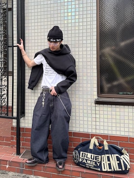 「ファッションを楽しもう」｜「アイテム（ニットキャップ/ビーニー）」を使った、isyagwさん（メンズ・175cm）の春コーディネート
