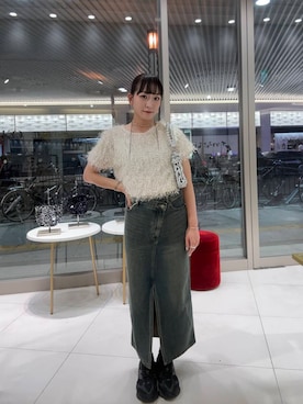 「アイテム（スカート、ブラウン系）」を使った、aika0713さん（レディース・162cm）の夏コーディネート