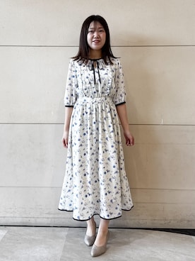 「couture brooch（クチュールブローチ）のアイテム」を使った、ふみさん（レディース・154cm）の春コーディネート