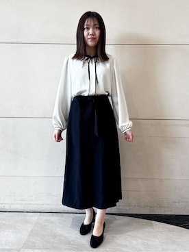 「couture brooch（クチュールブローチ）のアイテム」を使った、ふみさん（レディース・154cm）の春コーディネート