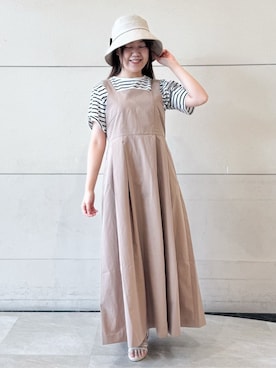 「grove（グローブ）のアイテム（ハット）」を使った、ふみさん（レディース・154cm）の春コーディネート