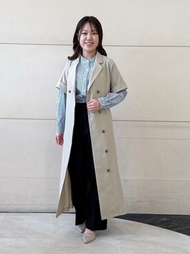 「オフィスカジュアル」｜「アイテム（ワンピース）」を使った、ふみさん（レディース・154cm）の春コーディネート