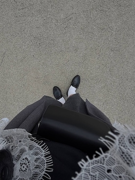 「LOWRYS FARM（ローリーズファーム）のモカシンローファー  637751（ローファー、ブラック系）」を使った、oharu14さん（レディース）の春コーディネート