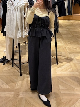 「LOWRYS FARM（ローリーズファーム）のナイロンシアータイトＬＳ  606435（Tシャツ/カットソー、イエロー系）」を使った、oharu14さん（レディース）の春コーディネート