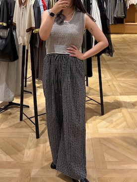 「LOWRYS FARM（ローリーズファーム）のハイショクバックボタンベスト 638452（ベスト、グレー系）」を使った、oharu14さん（レディース）の春コーディネート