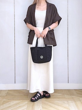 「LOWRYS FARM（ローリーズファーム）のカンドウフィットグルカ 283656（サンダル）」を使った、oharu14さん（レディース・165cm・20代）の夏コーディネート