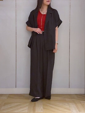 「LOWRYS FARM（ローリーズファーム）のニットパンプス 635642（パンプス、ブラック系）」を使った、oharu14さん（レディース）の春コーディネート