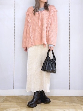「LOWRYS FARM（ローリーズファーム）のアイテム（ブーツ）」を使った、oharu14さん（レディース・165cm）の冬コーディネート