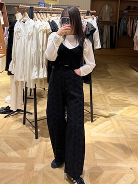 「LOWRYS FARM（ローリーズファーム）のＵＳＥＦＵＬシアープルオーバー　580950（Tシャツ/カットソー、ホワイト系）」を使った、oharu14さん（レディース）の春コーディネート