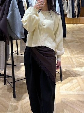 「LOWRYS FARM（ローリーズファーム）のカットイージーコクーンパンツ　292362（スウェットパンツ、ブラック系）」を使った、oharu14さん（レディース）の春コーディネート