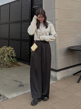 「LOWRYS FARM（ローリーズファーム）のステンレスマンテルネックレス 605787（ネックレス、シルバー系）」を使った、oharu14さん（レディース）の春コーディネート