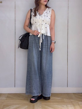 「LOWRYS FARM（ローリーズファーム）のアイテム（ショルダーバッグ）」を使った、oharu14さん（レディース・165cm）の夏コーディネート