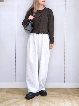 「アイテム（スウェットパンツ）」を使った、oharu14さん（レディース・165cm・20代）の秋コーディネート