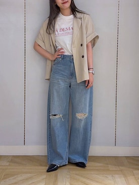 「LOWRYS FARM（ローリーズファーム）のアイテム（ジャケット/アウター）」を使った、oharu14さん（レディース・165cm）の春コーディネート