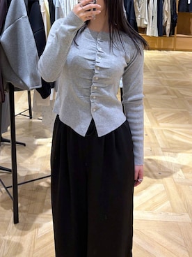 「LOWRYS FARM（ローリーズファーム）のストレッチサテンイージーパンツ  639649（その他パンツ、ブラック系）」を使った、oharu14さん（レディース）の冬コーディネート