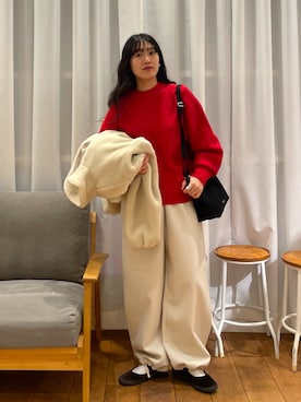 「かぐれ」｜「アイテム（その他アウター）」を使った、むーさん（レディース・156cm）の冬コーディネート