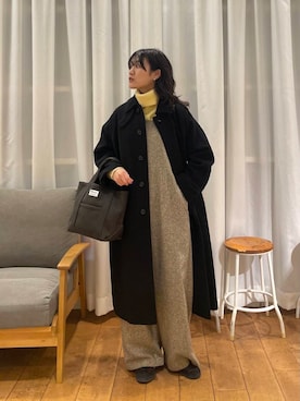 「寒い」｜「アイテム（サロペット/オーバーオール）」を使った、むーさん（レディース・156cm）の秋コーディネート