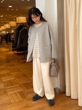 「アイテム（サンダル）」を使った、むーさん（レディース・156cm）の秋コーディネート