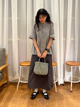 「オフィスカジュアル」｜「アイテム（スニーカー、ブラック系）」を使った、mumumumu7742さん（レディース・156cm）の夏コーディネート