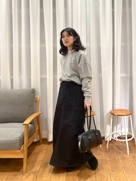 「BIRKENSTOCK（ビルケンシュトック）のBIRKENSTOCK　Boston LEVE（サンダル）」を使った、むーさん（レディース・156cm）の秋コーディネート