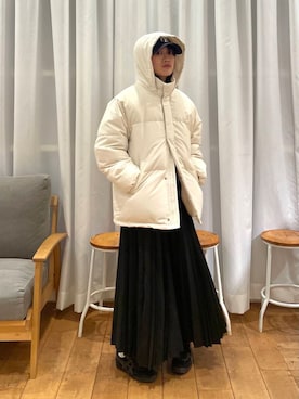 「冬の差し色コーデ」｜むーさん（レディース・156cm）の冬コーディネート