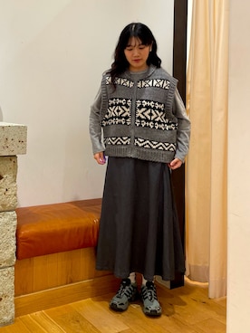 「アイテム（ベスト）」を使った、むーさん（レディース・156cm）の秋コーディネート