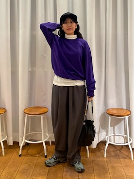 「アイテム（キャップ）」を使った、むーさん（レディース・156cm）の秋コーディネート