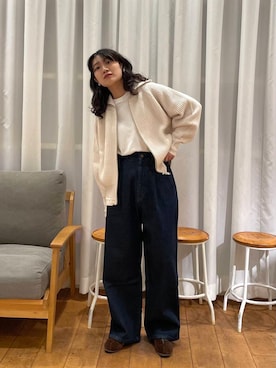 「イチ推しデニムコーデ」｜むーさん（レディース・156cm）の秋コーディネート