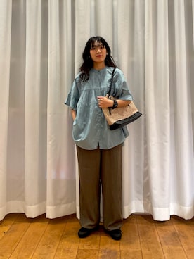 「RODE SKO（ロデスコ）のアイテム（かごバッグ）」を使った、むーさん（レディース・156cm）の夏コーディネート