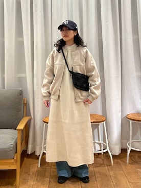 「冬の差し色コーデ」｜むーさん（レディース・156cm）の冬コーディネート