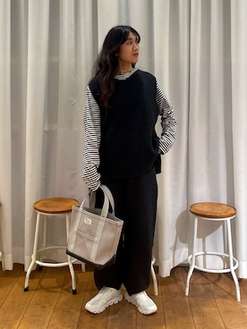 「ORCIVAL（オーシバル）のORCIVAL　TOTE BAG SMALL（トートバッグ）」を使った、むーさん（レディース・156cm）の秋コーディネート